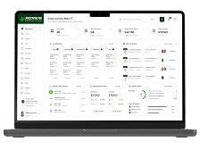 Custom CRM dashboard on a laptop